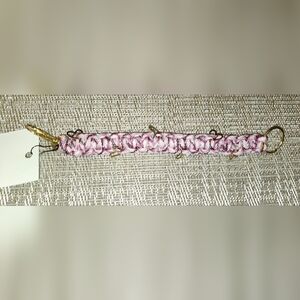 Hand Crafted Pink Paracord Braided Key Chain With Heart Accents-Unisex